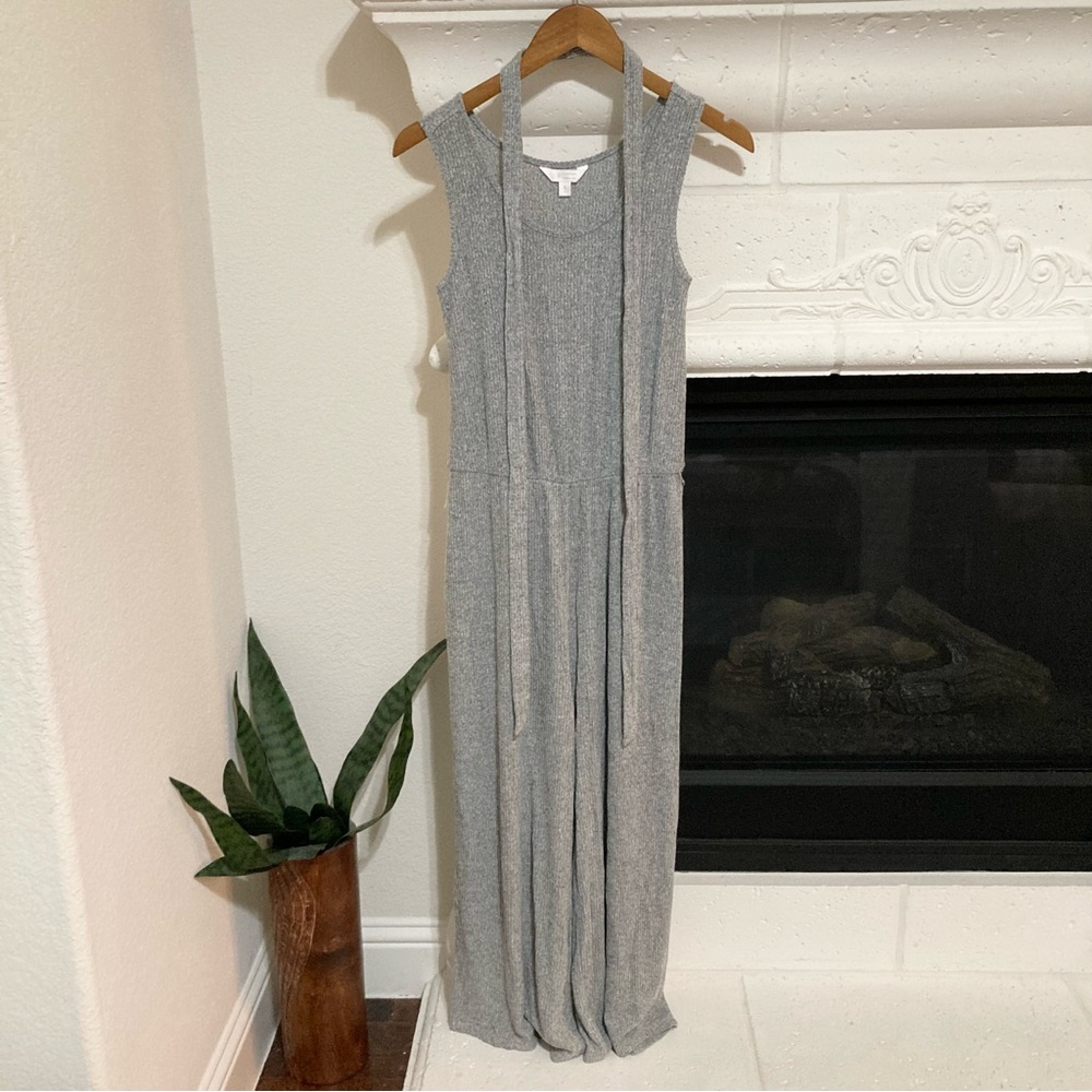 LC Lauren Conrad Light Gray Sweater Jumpsuit Sleeveless Size Small S